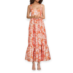 Hutch Anthropologie Beanie Floral Metallic Jacquard Midi Dress 4P New With Tags